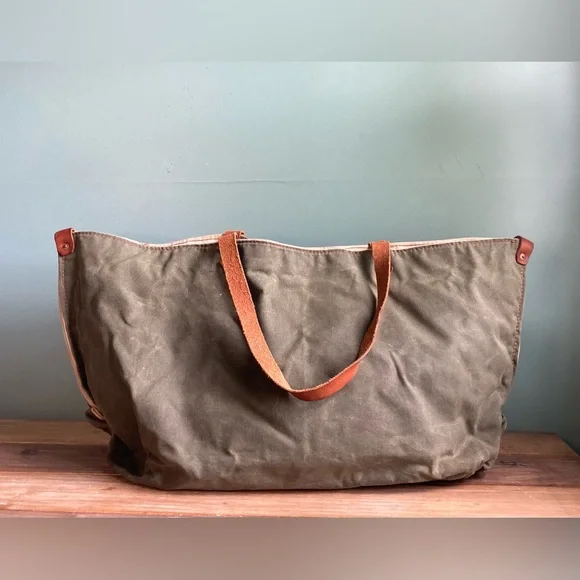 Arden + James Waxed Canvas and Leather Carryall Tote Bag